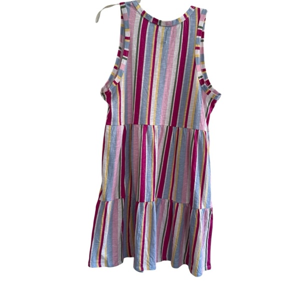 Gap Tank Top Multi-Striped Rainbow Dress Sleeveless Crew Neck Knee Length L NWT - Picture 2 of 7